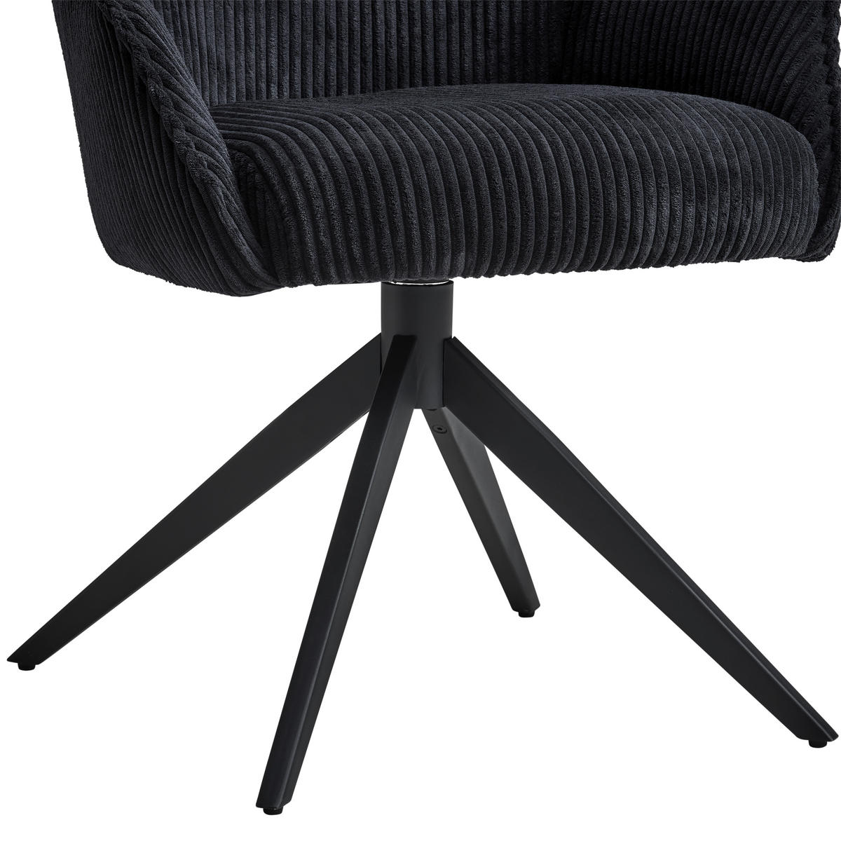 ARMLEHNSTUHL  in Eisen Cord  - Schwarz, LIFESTYLE, Textil/Metall (61/87/65cm) - MID.YOU
