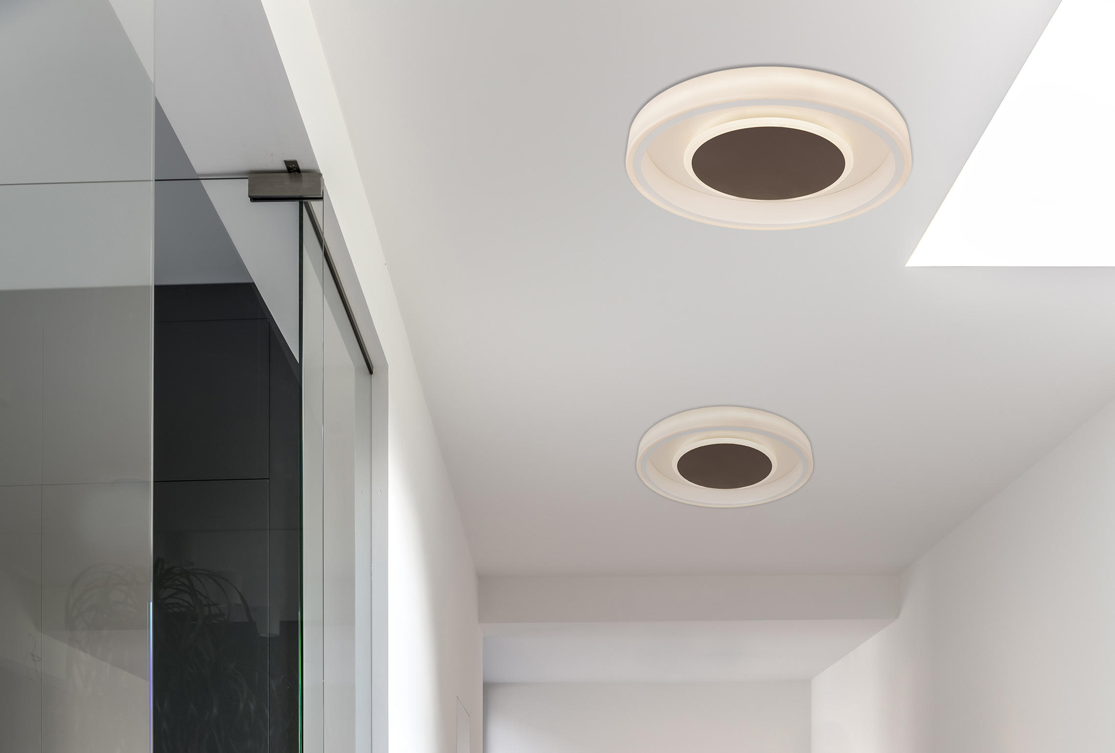 PLAFONIERĂ CU LED - maro/alb, Konventionell, plastic/metal (50/9cm)
