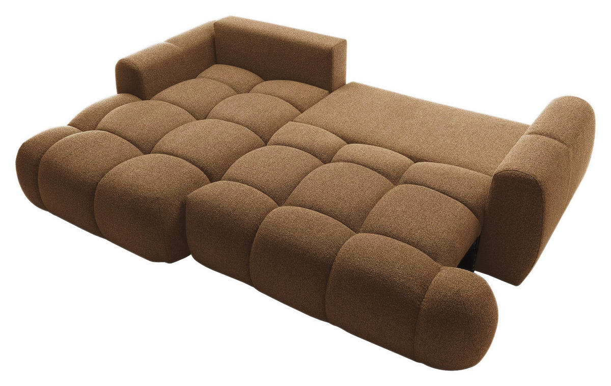 ECKSOFA Dunkelbraun Struktur  - Dunkelbraun/Schwarz, KONVENTIONELL, Kunststoff/Textil (172/272cm) - Carryhome