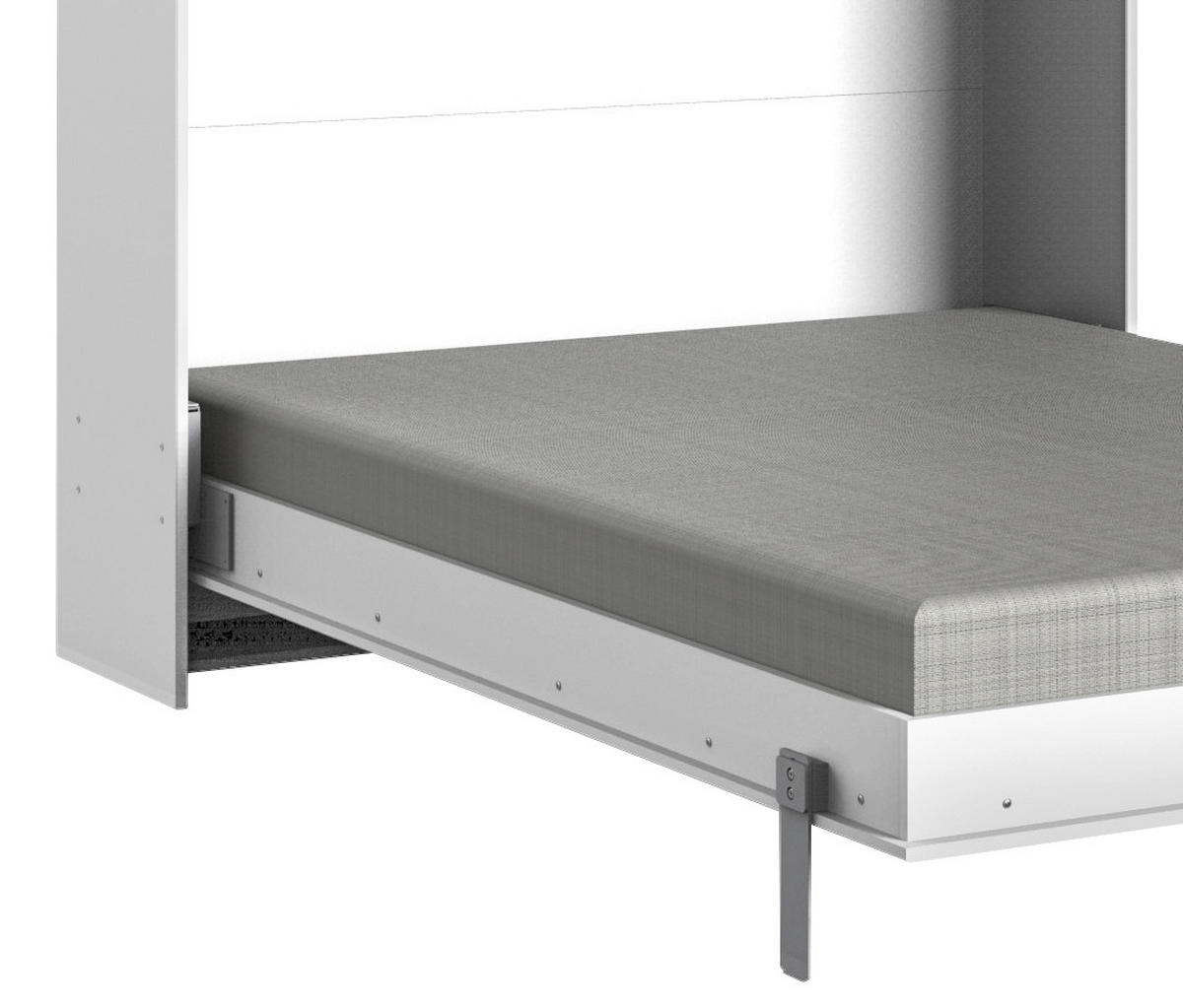 SKÅPSÄNG i trämaterial vit  - vit/aluminiumfärg, Klassisk, metall/trämaterial (140/200cm) - MID.YOU
