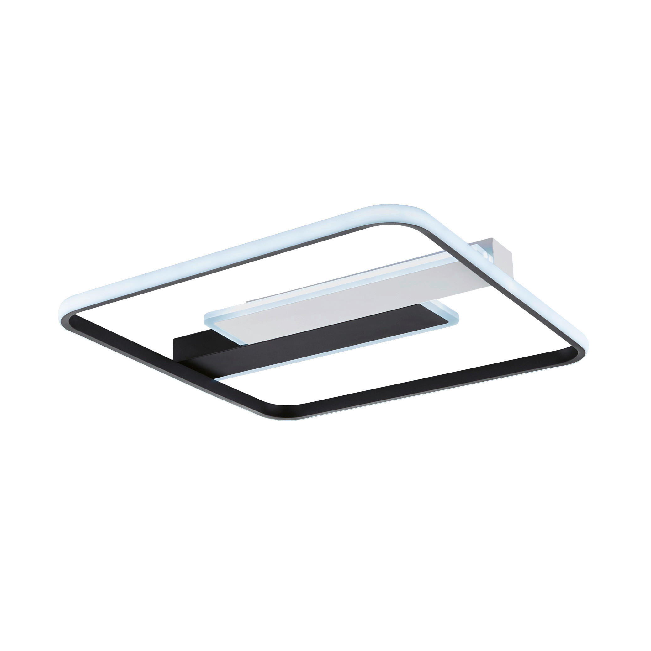 LED-DECKENLEUCHTE Blithe 50/50/5 cm   - Sandfarben/Schwarz, Design, Metall (50/50/5cm) - Fischer & Honsel