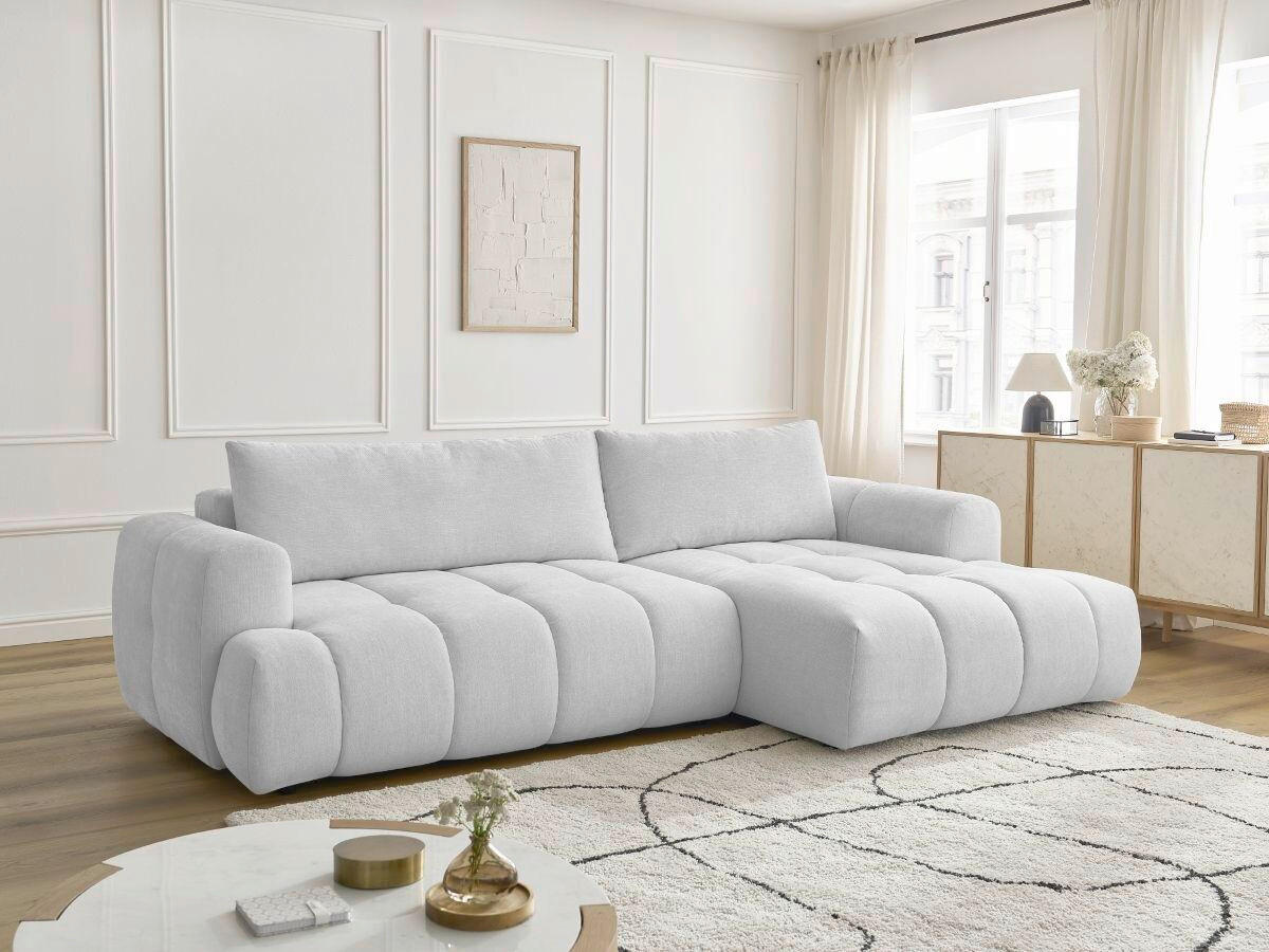 ECKSCHLAFSOFA FUJI Leinenoptik Hellgrau  inkl.  - Hellgrau/Schwarz, MODERN, Kunststoff/Textil (292/160cm)