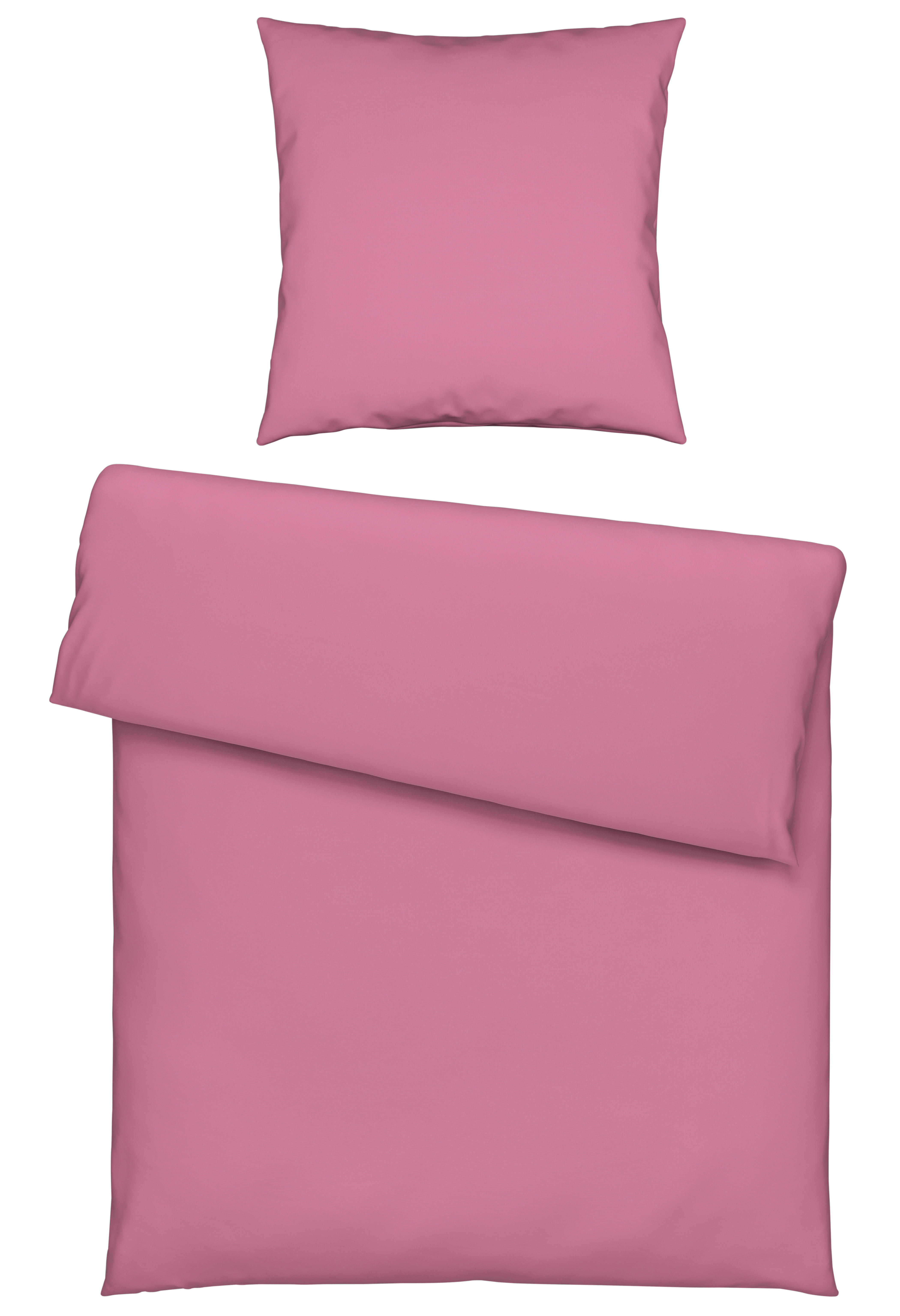 HALBLEINEN-BETTWÄSCHE Webstoff  - Pink, KONVENTIONELL, Textil (135/200cm) - Novel