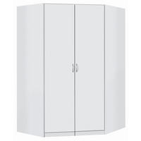 ECKSCHRANK in  - Weiss/Silberfarben, Design, Holzwerkstoff/Kunststoff (117/197/52,2cm) - Boxxx