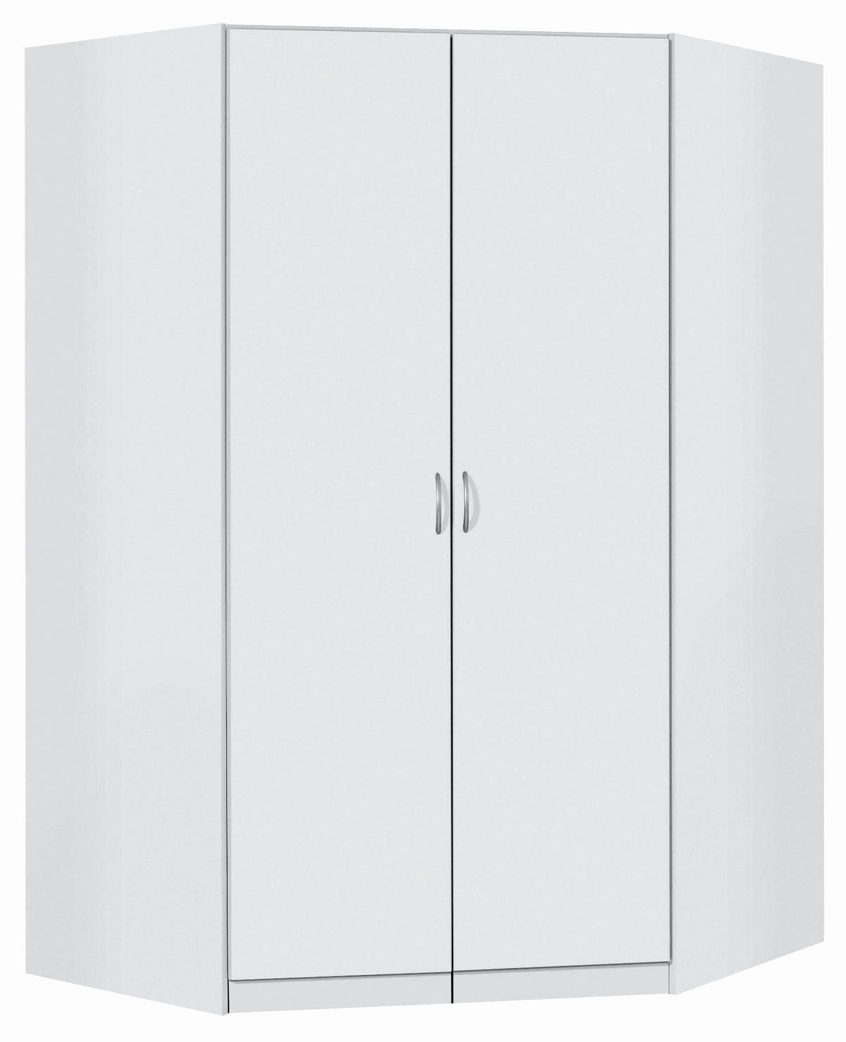 ECKSCHRANK in  - Weiss/Silberfarben, Design, Holzwerkstoff/Kunststoff (117/197/52,2cm) - Boxxx