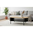 COUCHTISCH 100/54/36,5 cm oval Naturfarben, Schwarz  - Schwarz/Naturfarben, Trend, Holzwerkstoff/Metall (100/54/36,5cm) - Xora