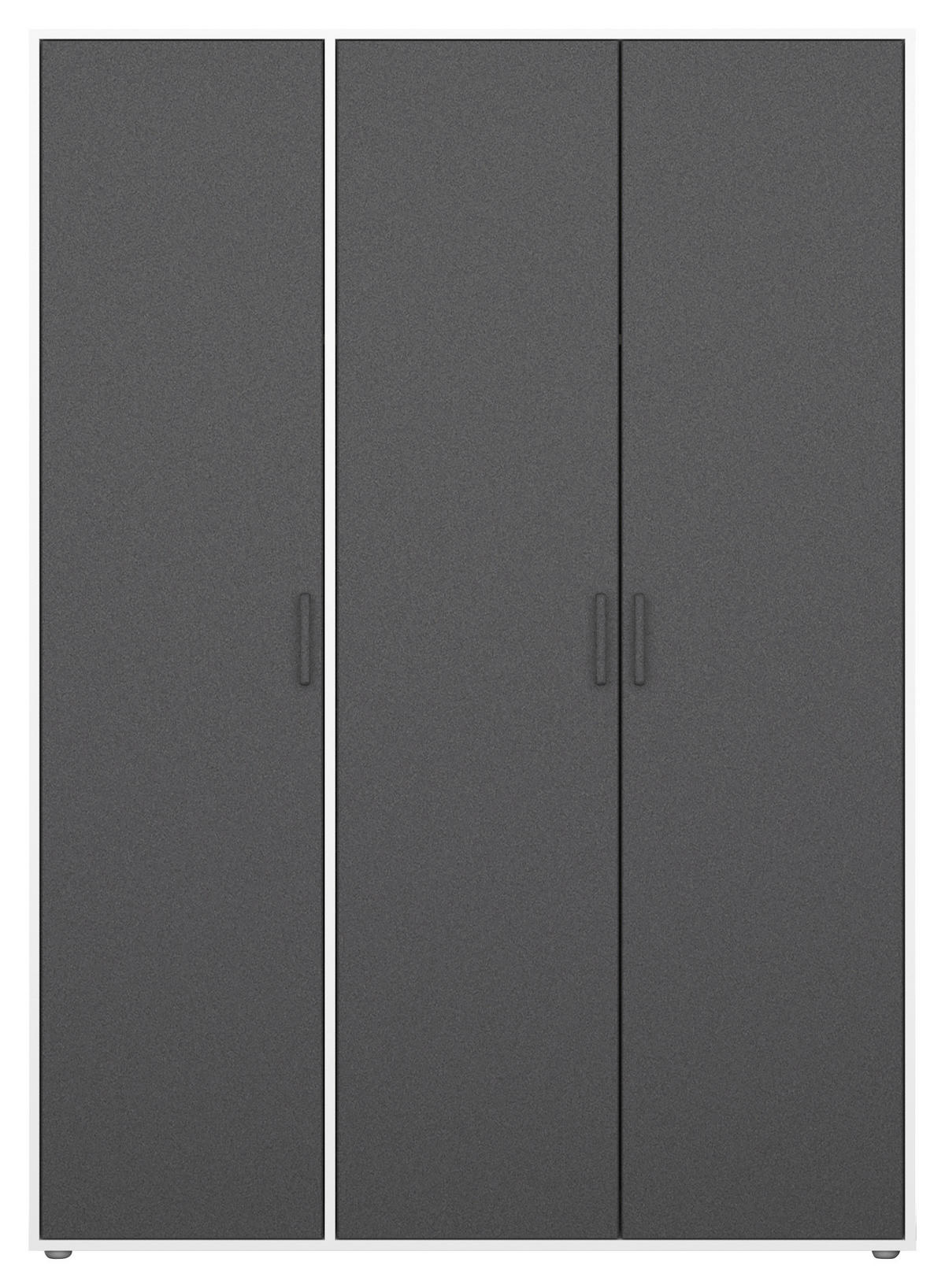 NYÍLÓAJTÓS SZEKRÉNY szürke, fehér  - fehér/szürke, Modern, műanyag/faalapú anyag (140/194/53cm) - Rauch Möbel