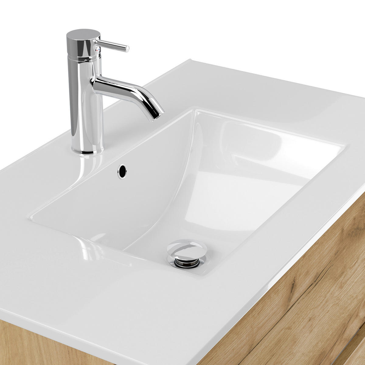 BADEZIMMER 2-teilig  in 70 cm  - Eichefarben/Weiß, Basics, Keramik/Holzwerkstoff (70cm) - MID.YOU