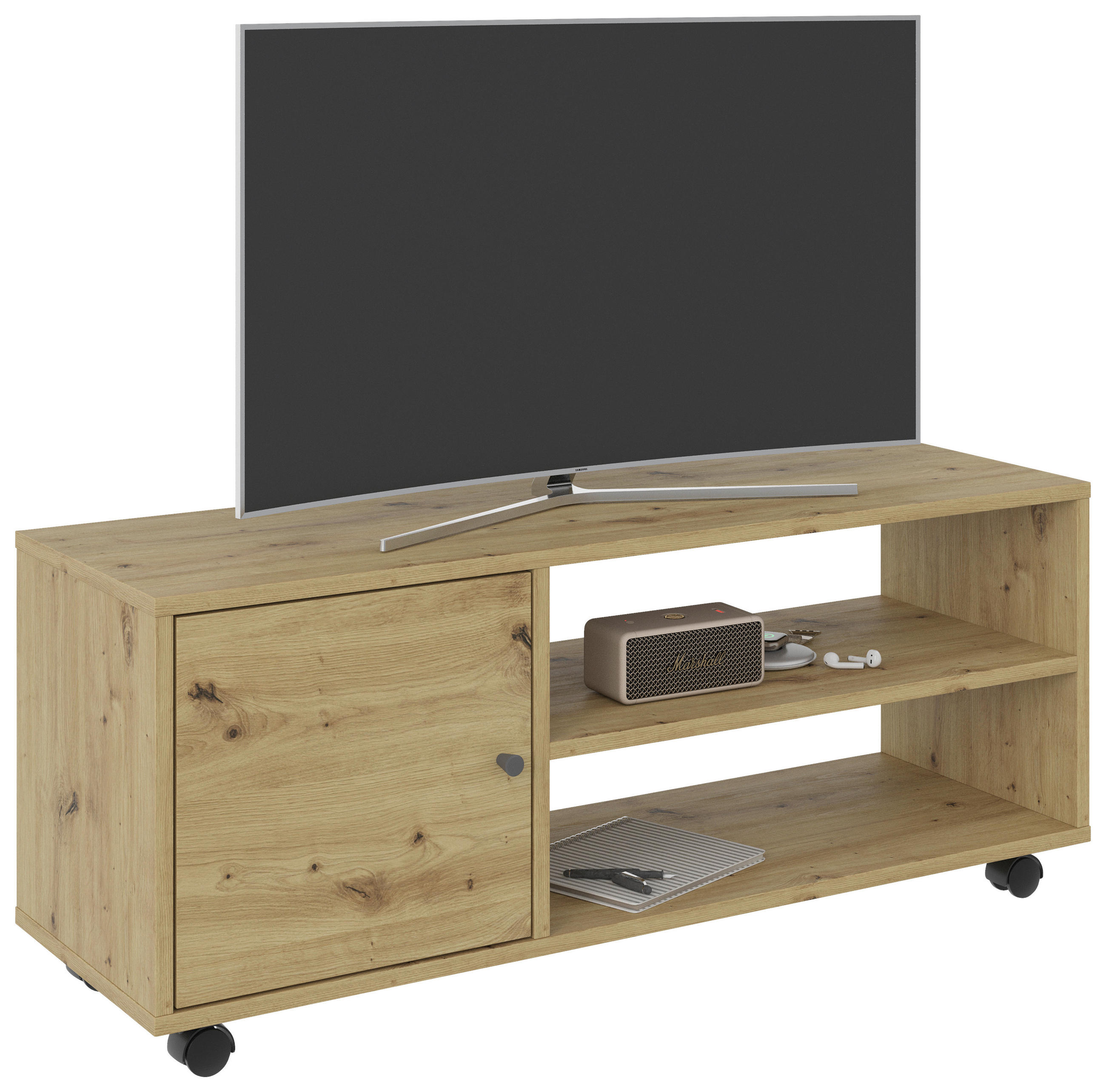 TV-ELEMENT  in 100/42/33,5 cm  - Anthrazit/Eiche Artisan, Basics, Holzwerkstoff/Kunststoff (100/42/33,5cm) - Boxxx