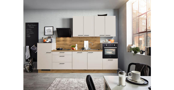 KÜCHENLEERBLOCK 330 cm   in Kaschmir, Eichefarben  - Kaschmir/Eichefarben, Design, Holzwerkstoff/Metall (330cm) - Xora