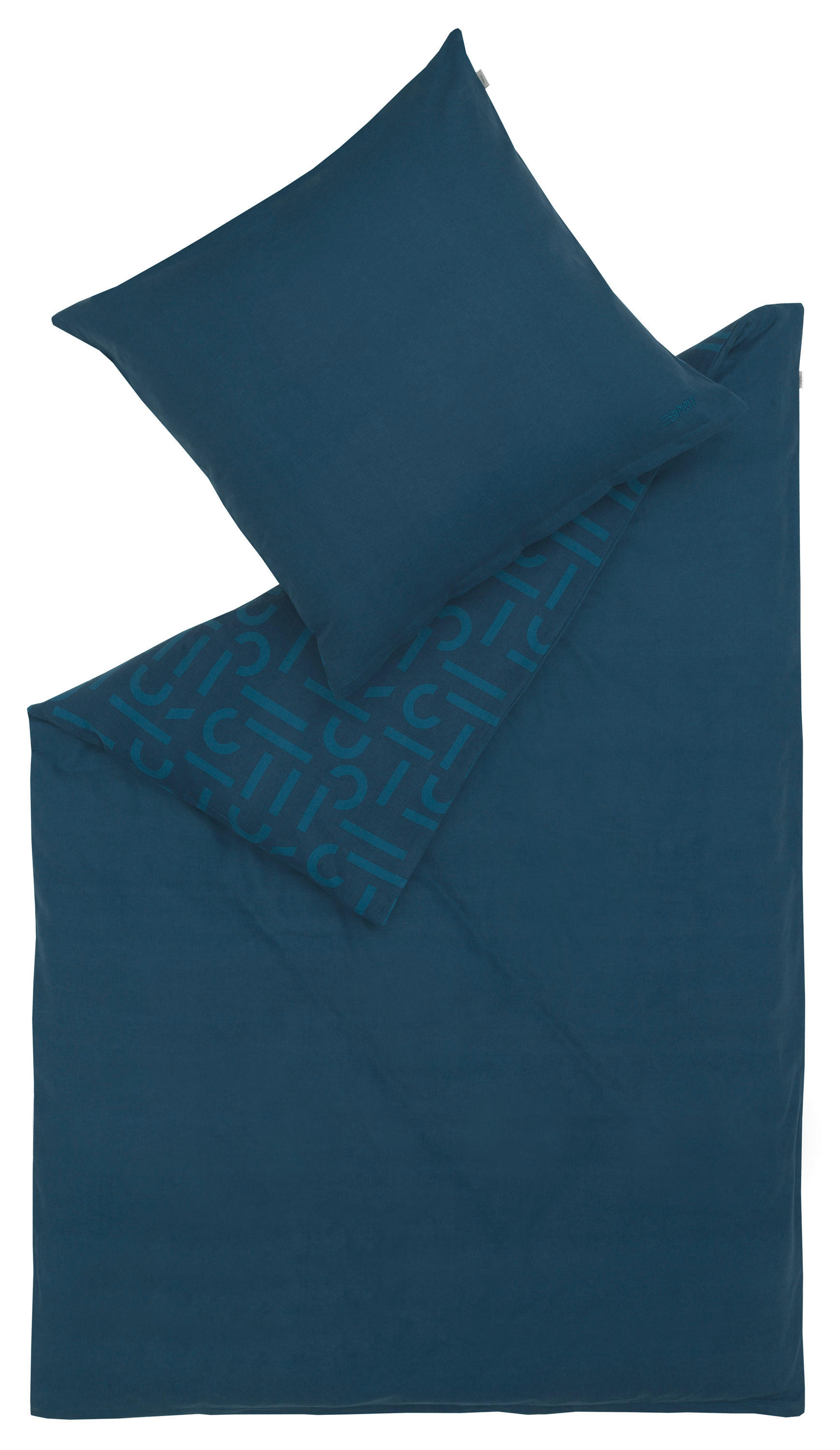 WENDEBETTWÄSCHE E-Scatter Big Flanell  - Blau/Dunkelblau, Basics, Textil (200/200cm) - Esprit