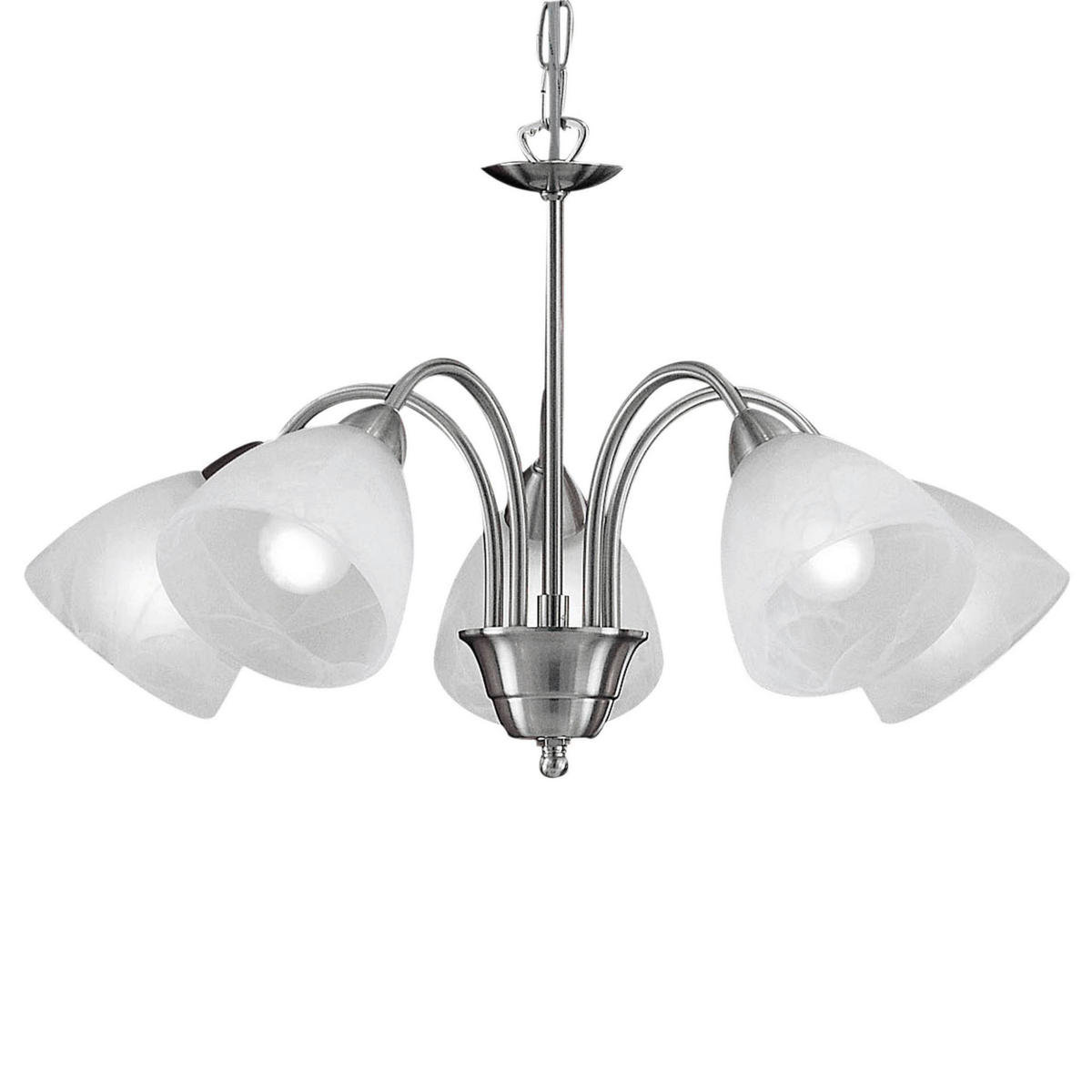 HÄNGELEUCHTE 52/110 cm    - Alabasterfarben/Nickelfarben, Konventionell, Glas/Metall (52/110cm) - Eglo