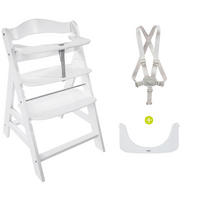 VYSOKÁ ŽIDLE, buk, bílá - bílá, Basics, dřevo (56/80/48cm) - Hauck