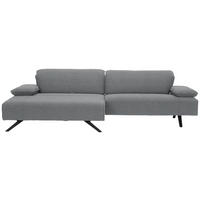 ECKSOFA in Flachgewebe Hellgrau  - Anthrazit/Hellgrau, Design, Textil/Metall (166/280cm) - Johann Jakob
