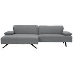 ECKSOFA in Flachgewebe Hellgrau  - Anthrazit/Hellgrau, Design, Textil/Metall (166/280cm) - Ambiente