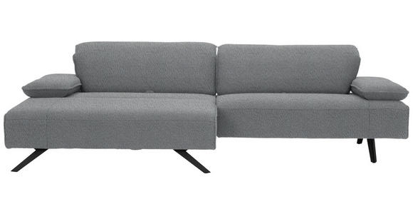 ECKSOFA in Flachgewebe Hellgrau  - Anthrazit/Hellgrau, Design, Textil/Metall (166/280cm) - Ambiente