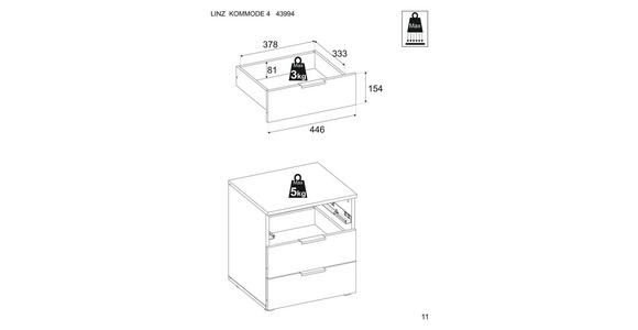 NACHTSCHRANK 45/61/40 cm - Kaschmir/Schwarz, Basics, Holzwerkstoff/Kunststoff (45/61/40cm) - Carryhome