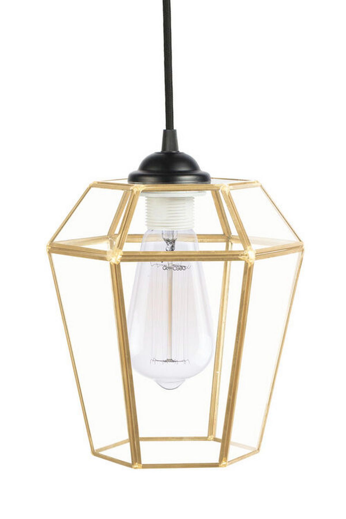 HÄNGELEUCHTE  22,5/26/22,5 cm   - Transparent/Schwarz, Trend, Glas (22,5/26/22,5cm) - Kayoom
