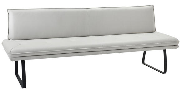 SITZBANK 221/86/66 cm in Schwarz, Schlammfarben - Schlammfarben/Schwarz, Design, Leder/Metall (221/86/66cm) - Dieter Knoll
