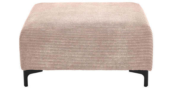 HOCKER in Textil Rosa - Schwarz/Rosa, KONVENTIONELL, Textil/Metall (99/46/77cm) - Carryhome