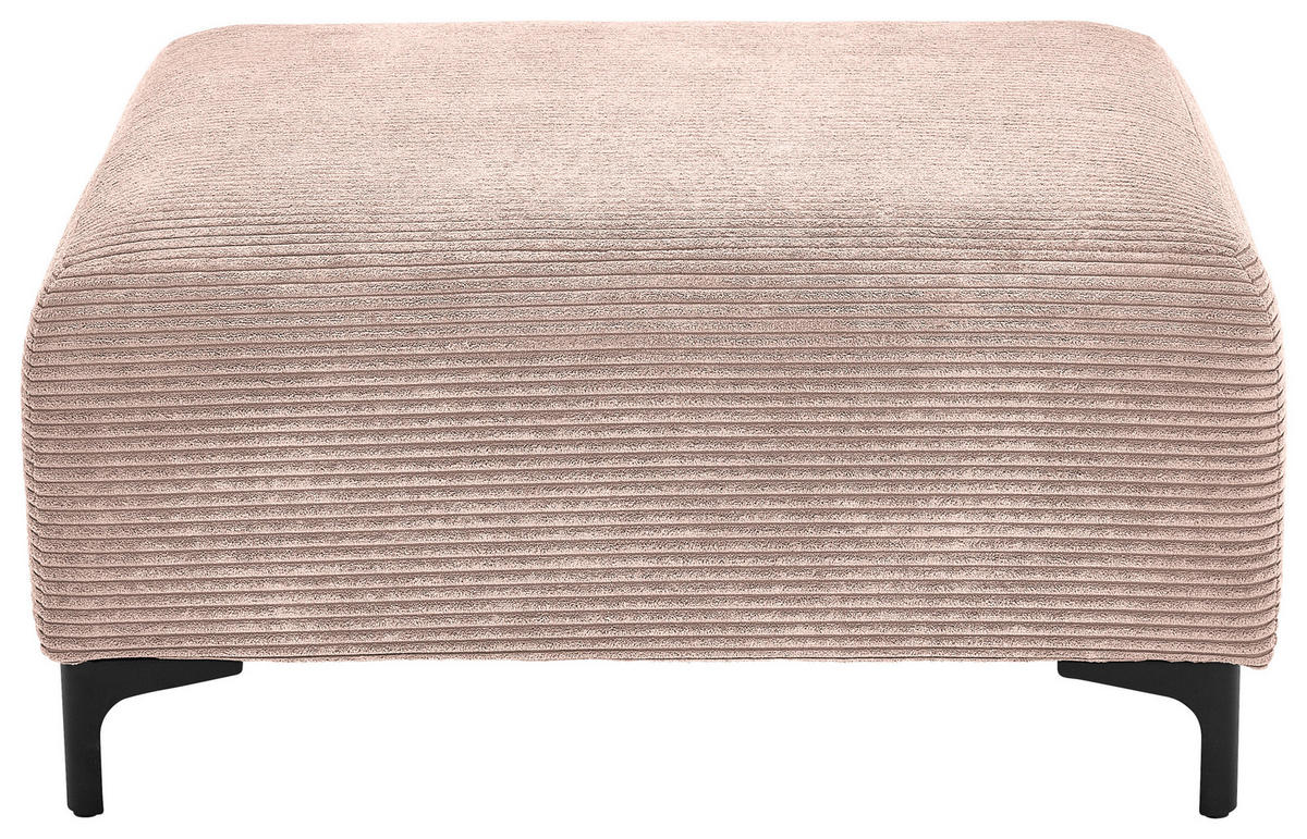 HOCKER in Textil Rosa  - Schwarz/Rosa, Konventionell, Textil/Metall (99/46/77cm) - Carryhome