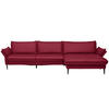 ECKSOFA in Echtleder Rot  334/172 cm  - Rot/Schwarz, Design, Leder/Metall (334/172cm) - Valdera