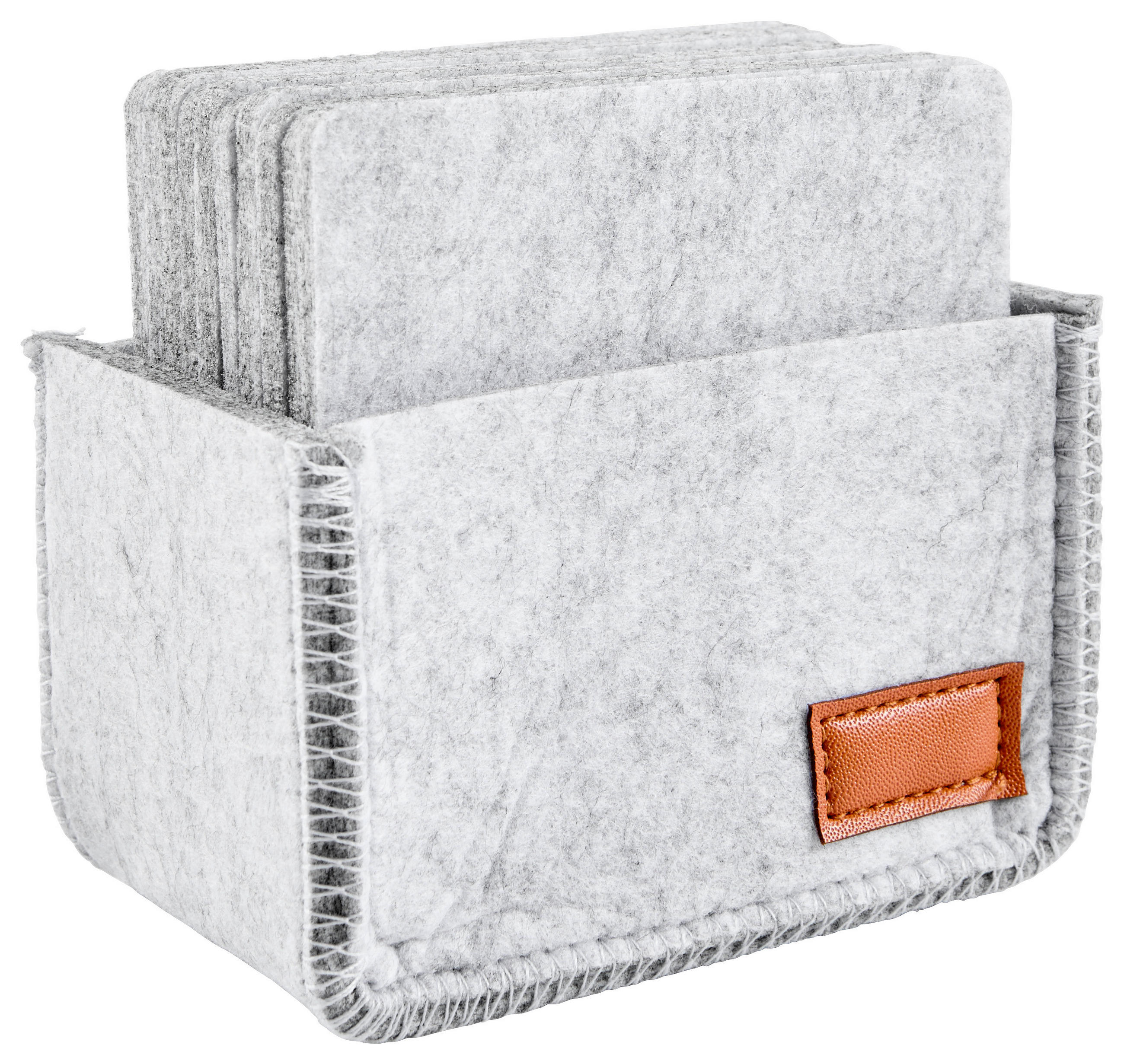 UNTERSETZERSET Textil Filz Hellgrau  - Hellgrau, Basics, Textil (11,5/7/11,2cm) - Justinus