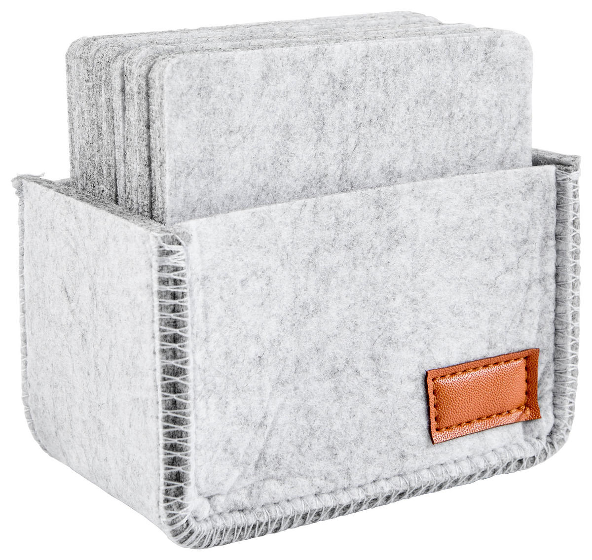 UNTERSETZERSET Textil Filz Hellgrau  - Hellgrau, Basics, Textil (11,5/7/11,2cm) - Justinus