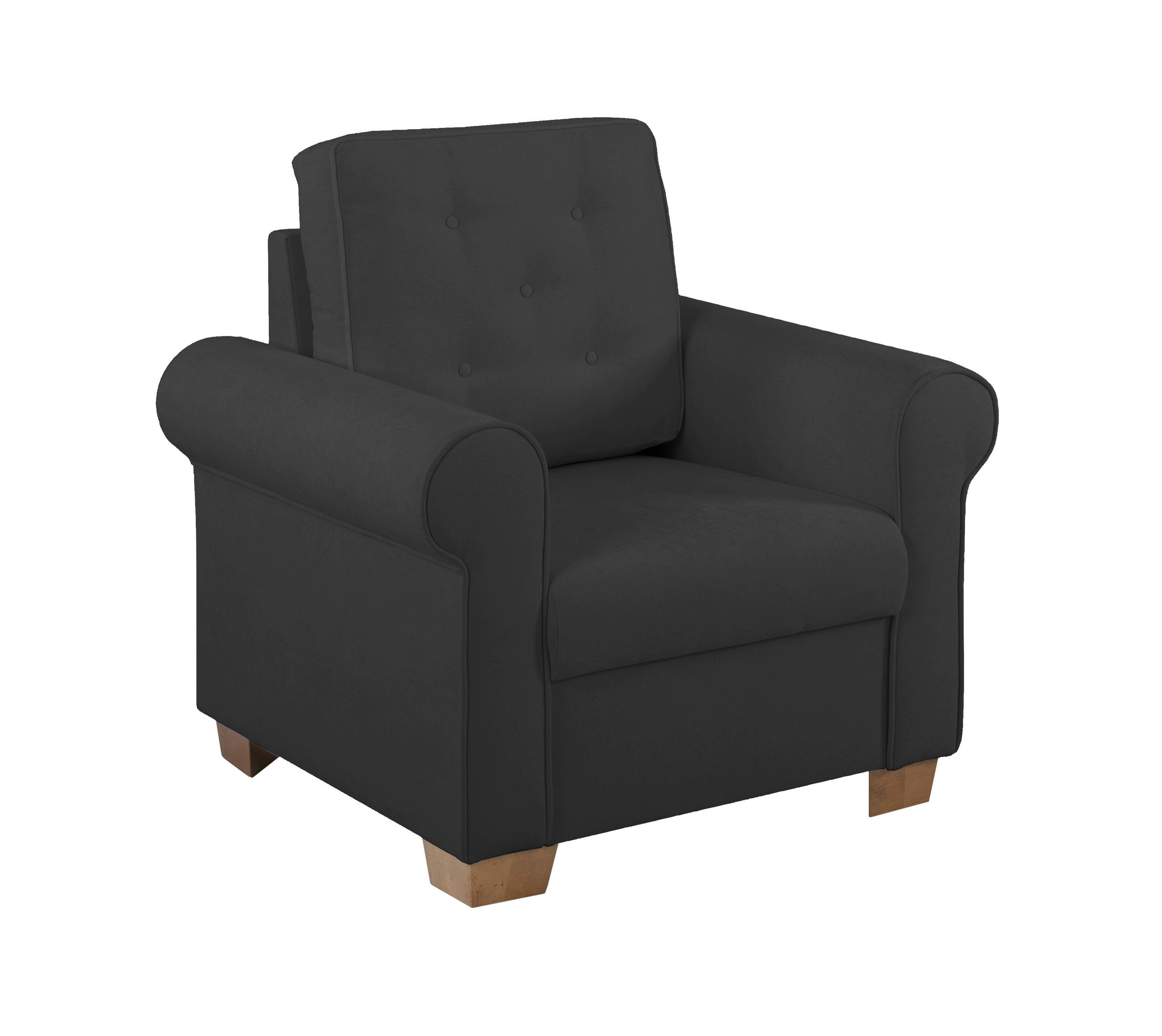 SESSEL in Anthrazit  - Anthrazit/Buchefarben, Design, Holz/Textil (93/89/82cm) - MID.YOU
