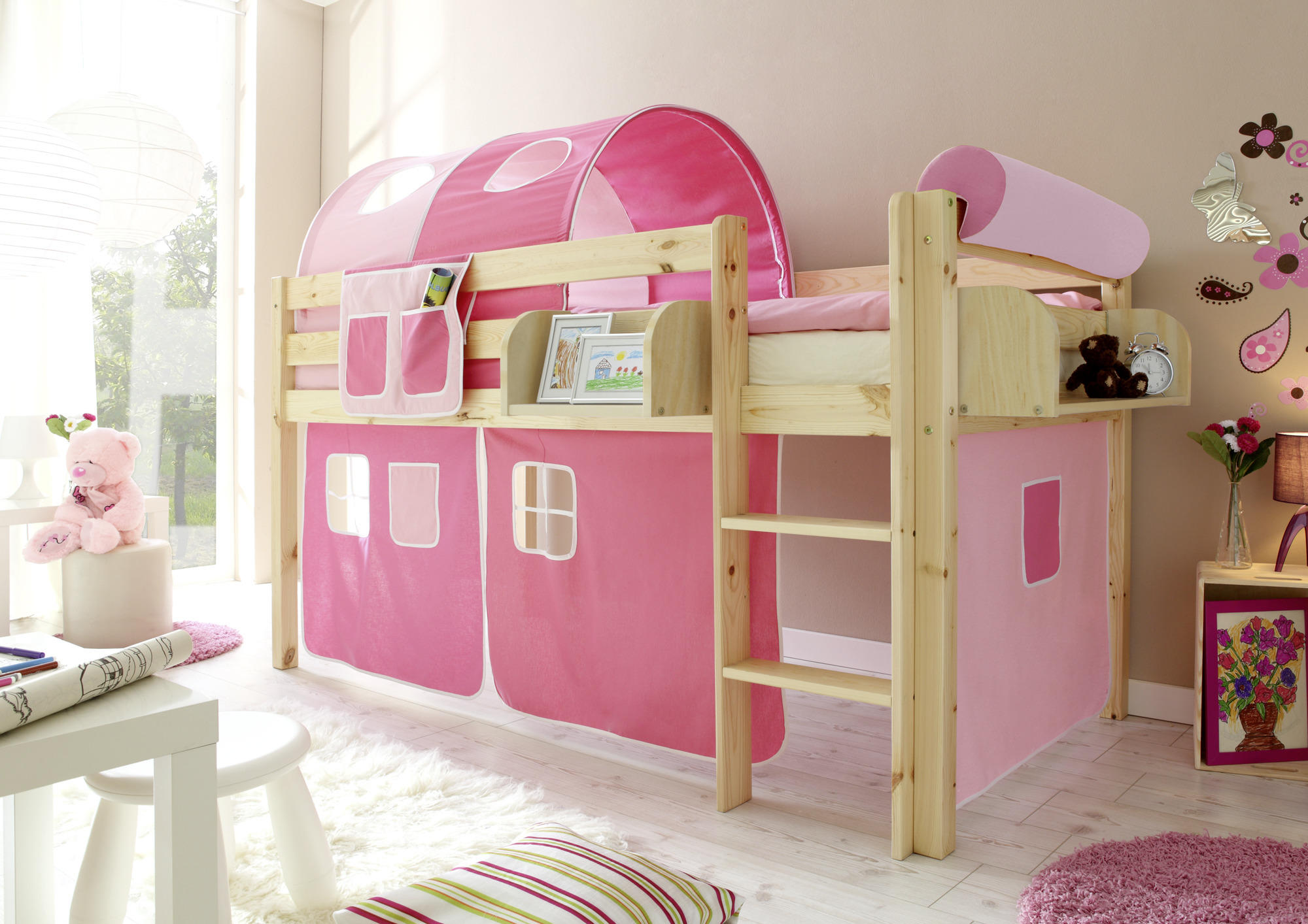 HOCHBETT 90/200 cm Naturfarben, Rosa, Pink Naturfarben  - Pink/Naturfarben, Natur, Holz (90/200cm) - MID.YOU