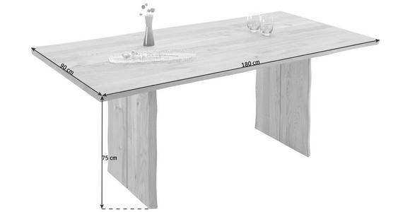 ESSTISCH 180/90/75 cm Wildeiche massiv Holz Eichefarben rechteckig  - Eichefarben, Design, Holz (180/90/75cm) - Linea Natura