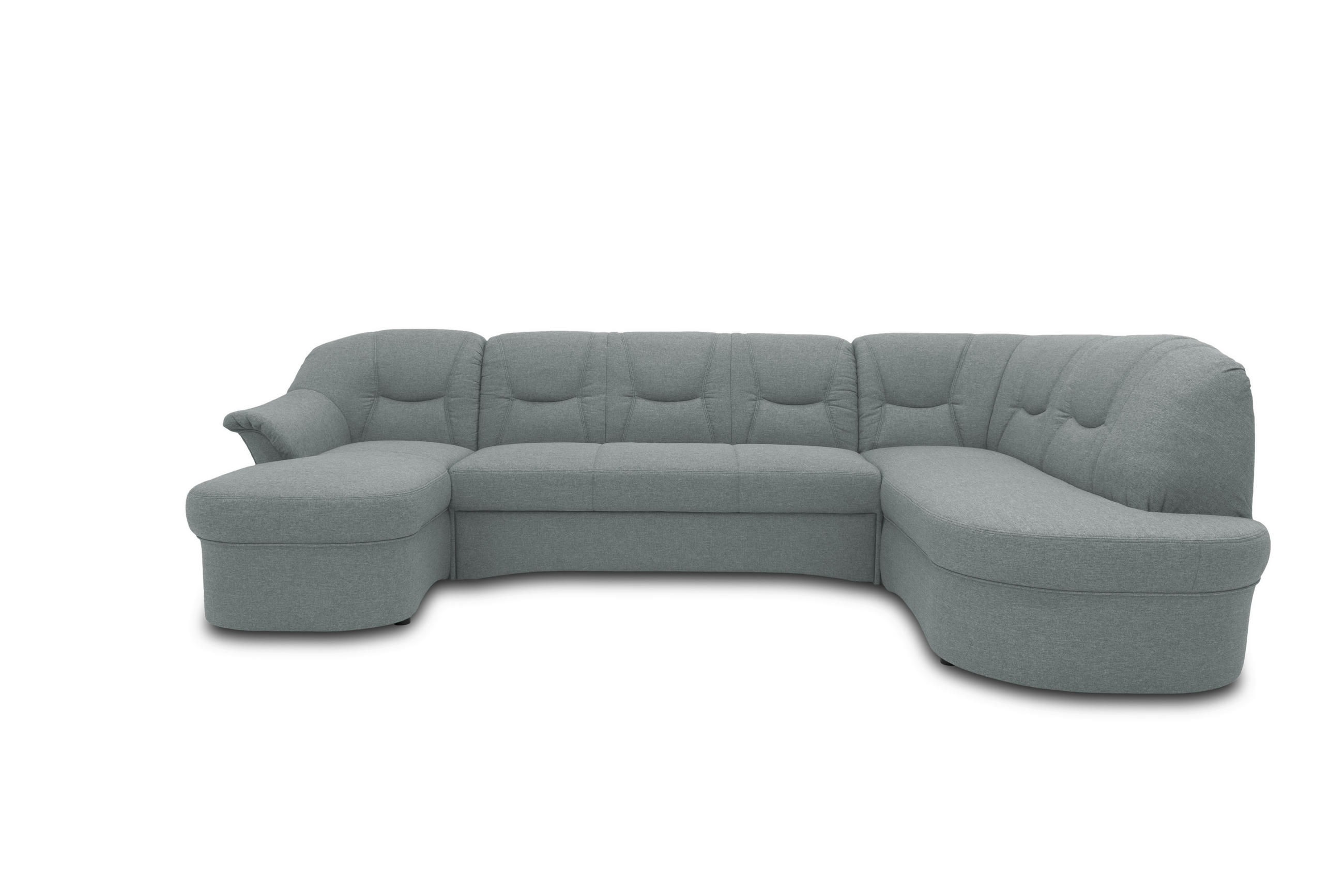WOHNLANDSCHAFT Grau Mikrofaser  - Schwarz/Grau, KONVENTIONELL, Kunststoff/Textil (146/295/180cm) - MID.YOU