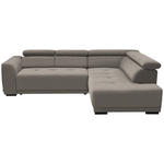 ECKSOFA in Feincord Graubraun  284/205 cm  - Graubraun/Schwarz, Design, Kunststoff/Textil (284/205cm) - Xora