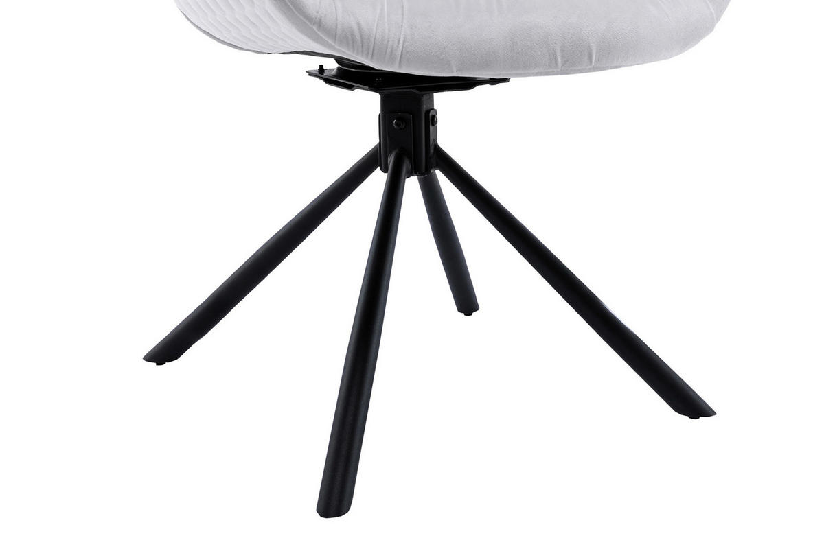 ARMLEHNSTUHL  in Samt  - Hellgrau/Schwarz, MODERN, Textil/Metall (64/82/63cm) - Livetastic