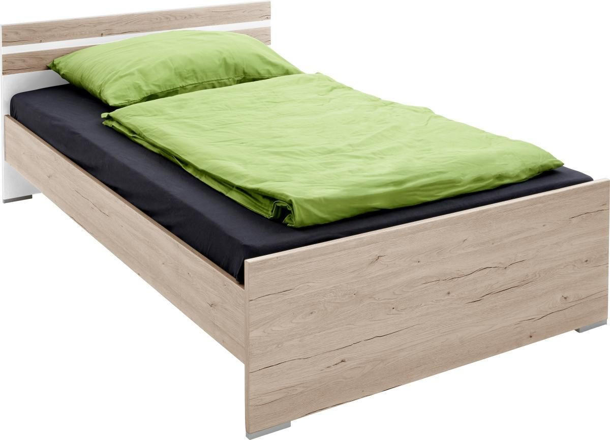 SÄNG 120/200 cm  i vit, ekfärgad   - vit/ekfärgad, Design, trämaterial (120/200cm) - MID.YOU