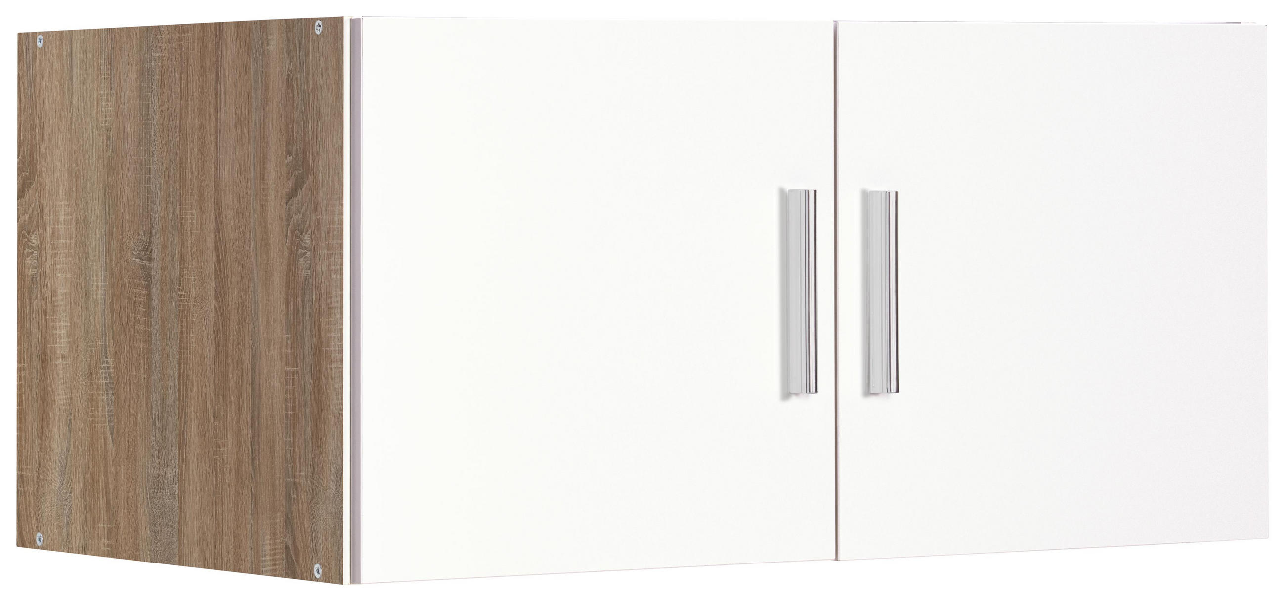 Aufsatzschrank in Weiß, Eichefarben