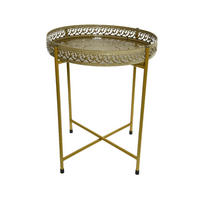 ODKLÁDACÍ STOLEK, zelená - zelená/barvy zlata, Trend, kov (43/43/50cm) - Ambia Home
