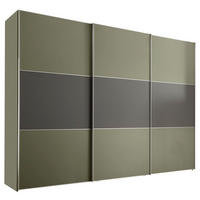SCHWEBETÜRENSCHRANK 280/222/68 cm 3-türig Anthrazit, Salbeigrün  - Salbeigrün/Anthrazit, Design, Holzwerkstoff/Metall (280/222/68cm) - Moderano