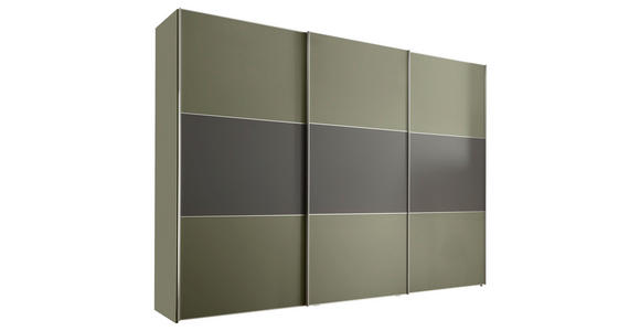 SCHWEBETÜRENSCHRANK  in Anthrazit, Salbeigrün  - Salbeigrün/Anthrazit, Holzwerkstoff/Metall (298/222/68cm) - Moderano