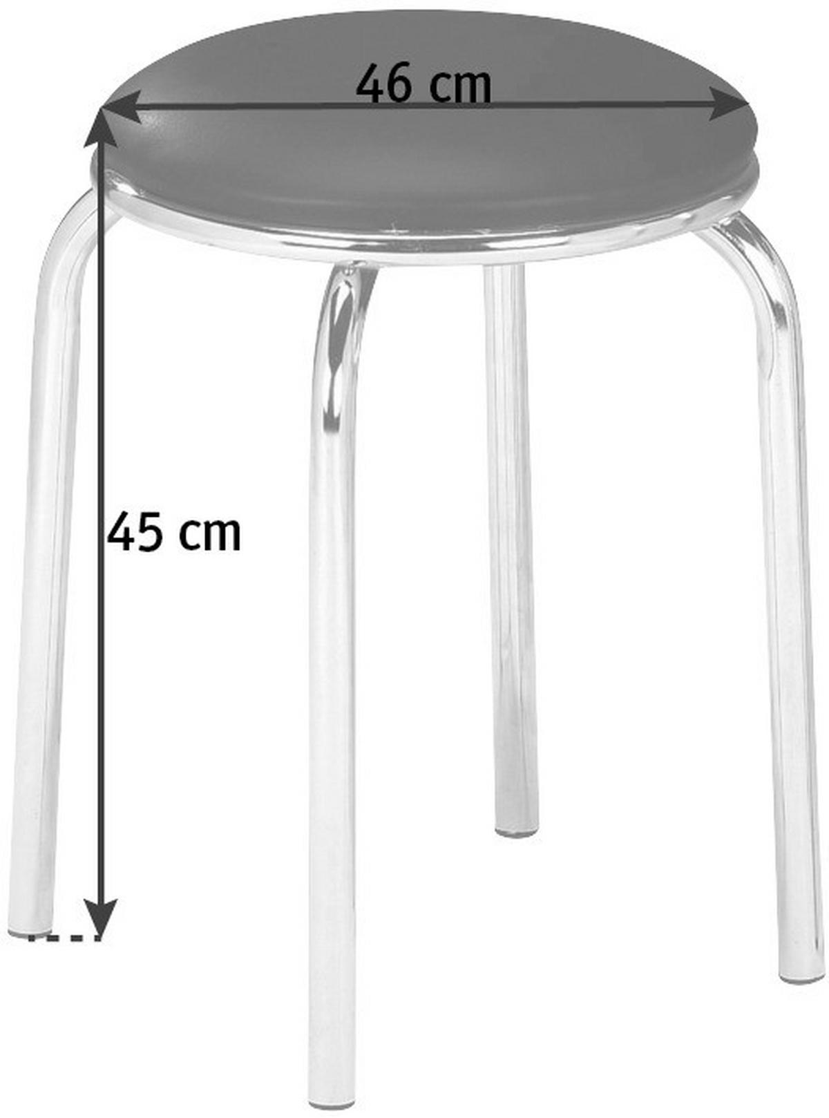 Taburet Stivuibil - culoare crom/negru, Konventionell, metal/textil (46/45/46cm) - Boxxx