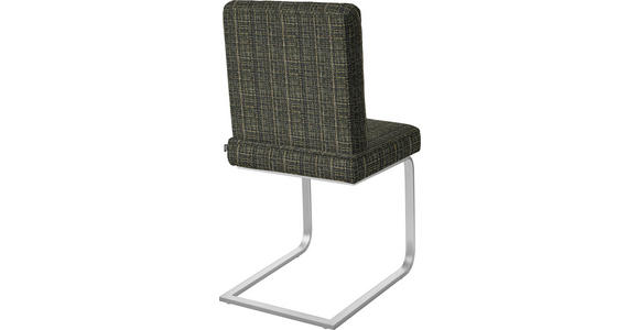SCHWINGSTUHL in Stahl Flachgewebe - Chromfarben/Grün, Design, Textil/Metall (60/92/60cm) - Dieter Knoll