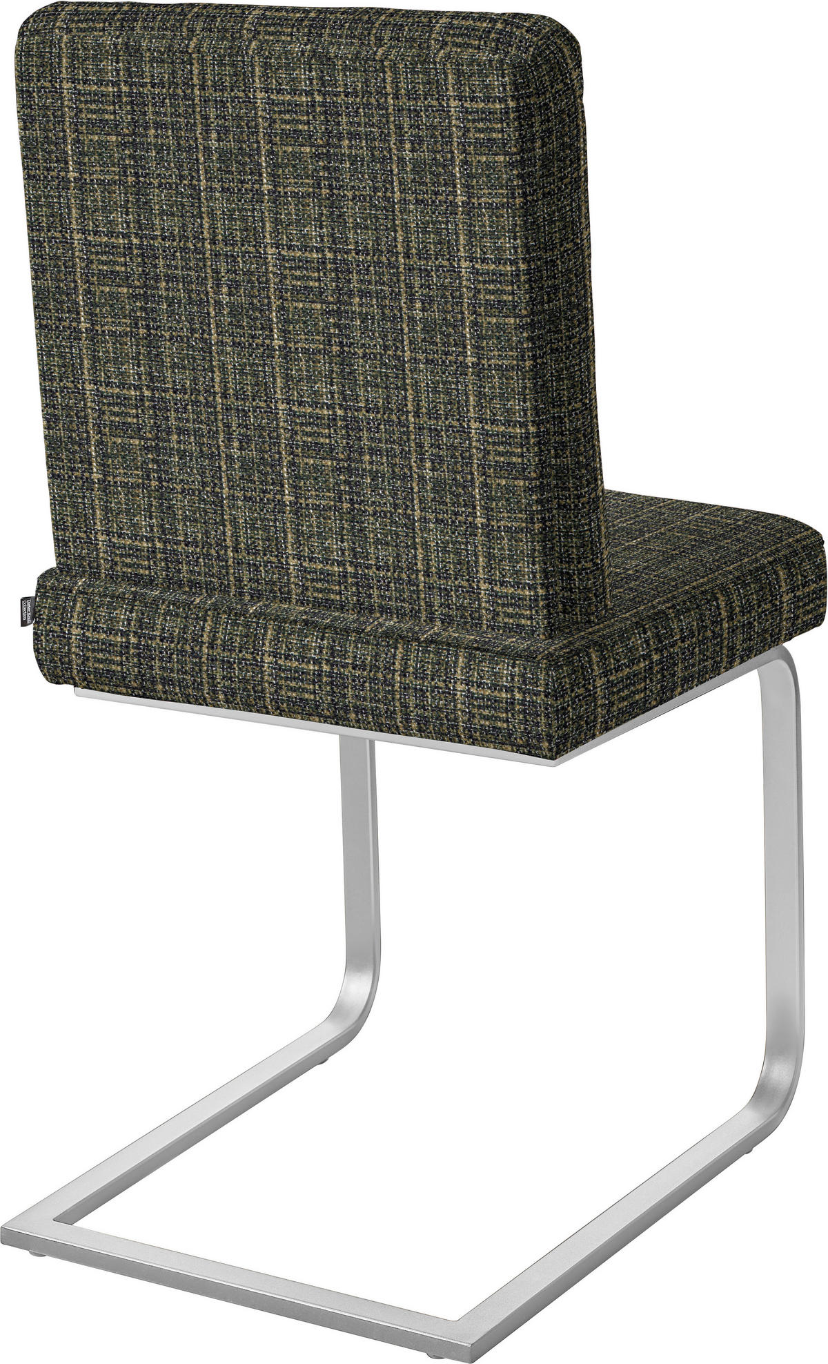 SCHWINGSTUHL  in Stahl Flachgewebe  - Chromfarben/Grün, Design, Textil/Metall (60/92/60cm) - Dieter Knoll