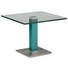 BEISTELLTISCH in Metall, Glas 60/60/46-65 cm - Türkis/Edelstahlfarben, Design, Glas/Kunststoff (60/60/46-65cm) BEISTELLTISCH in Metall, Glas 60/60/46-65 cm - Türkis/Edelstahlfarben, Design, Glas/Kunststoff (60/60/46-65cm)