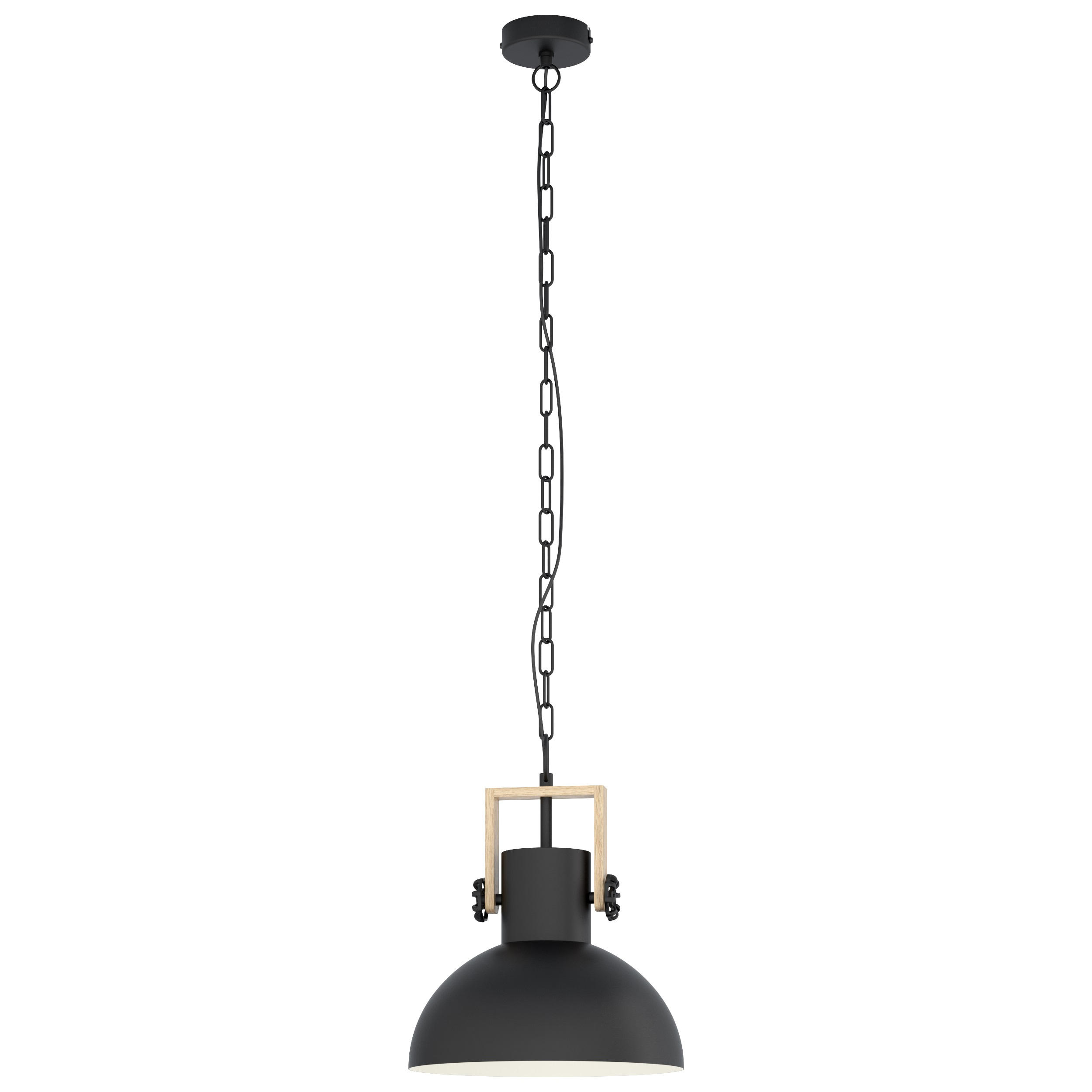 HÄNGLAMPA Lubenham 30/110 cm  - ljusbrun/svart, Trend, metall/trä (30/110cm) - Eglo