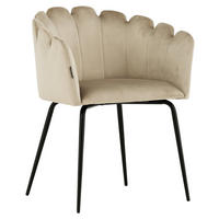 STUHL Samt Schwarz, Beige  - Beige/Schwarz, Design, Textil/Metall (52/76.5/51cm) - Livetastic