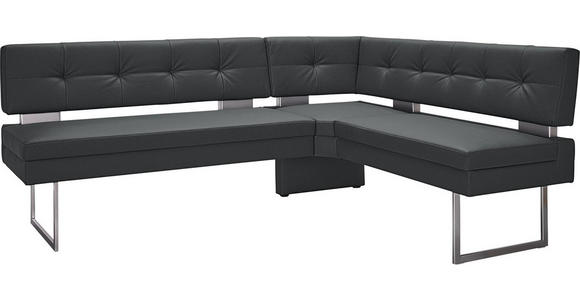 ECKBANK 200/158 cm in Grau, Edelstahlfarben - Edelstahlfarben/Grau, Design, Textil/Metall (200/158cm) - Dieter Knoll