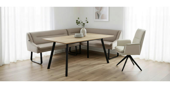ESSTISCH Schwarz, Eichefarben rechteckig  in verschiedenen Größen erhältlich, Variantenauswahl  - Eichefarben/Schwarz, LIFESTYLE, Holz/Metall (160/90/75cm) - Linea Natura