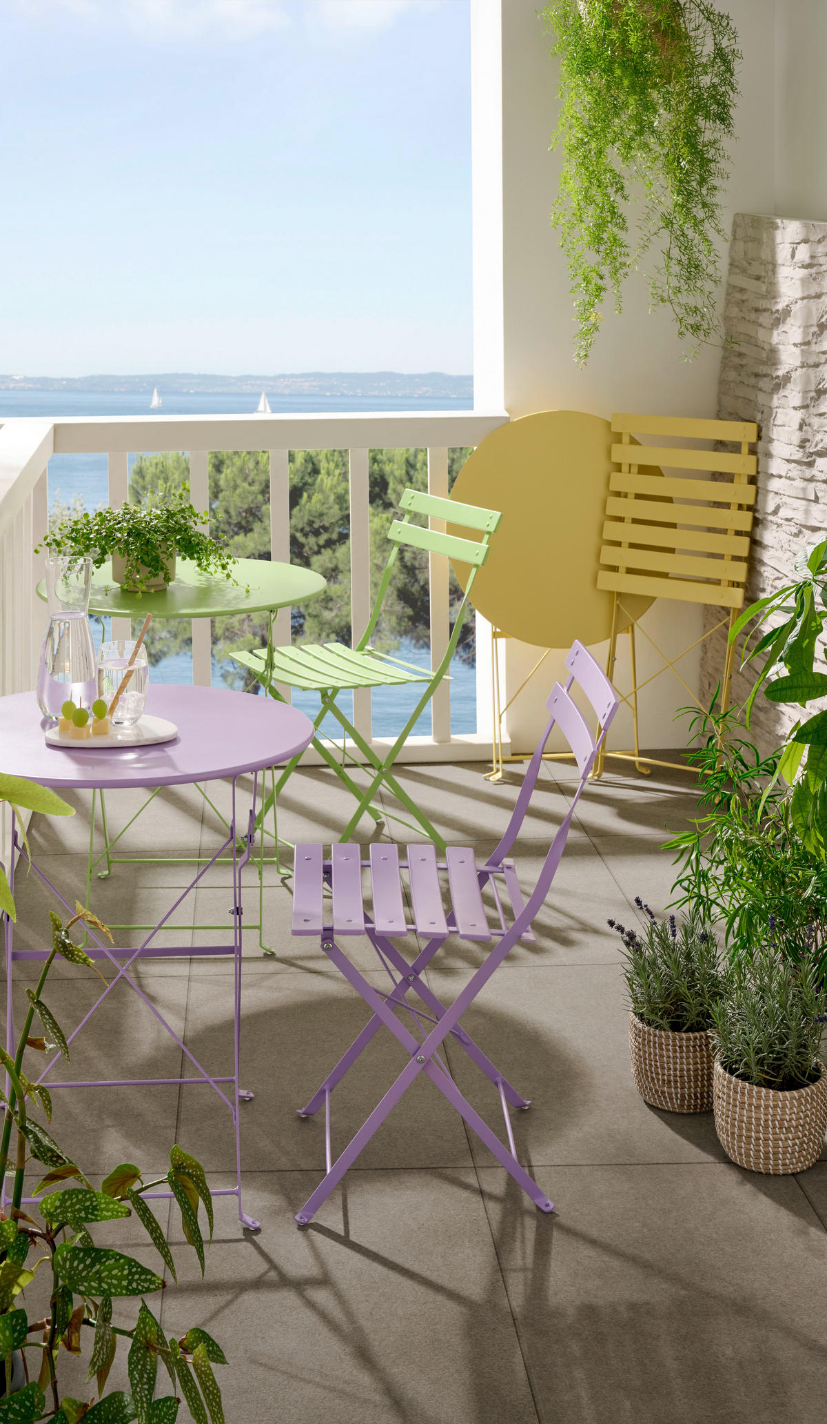 GARTENTISCH Metall rund  - Lila, Lifestyle, Metall (60/70cm)