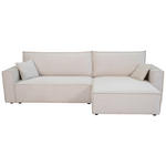 ECKSOFA inkl. Funktionen Creme Cord  - Creme/Schwarz, Design, Textil (267/141cm) - Xora