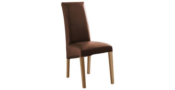 STUHL Lederlook Braun, Buchefarben - Buchefarben/Braun, KONVENTIONELL, Holz/Textil (47/102/57cm) - Carryhome